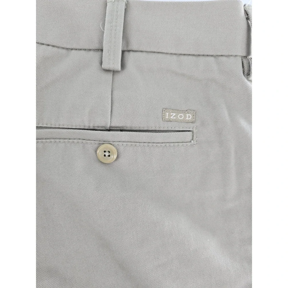 IZOD Slim Fit‎ Straight Leg American Chino Pants Men's 34x32 Tan Flat Front